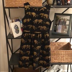 Black and gold Anthropologie dress
